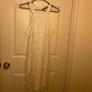White Lace Halter Large Dress